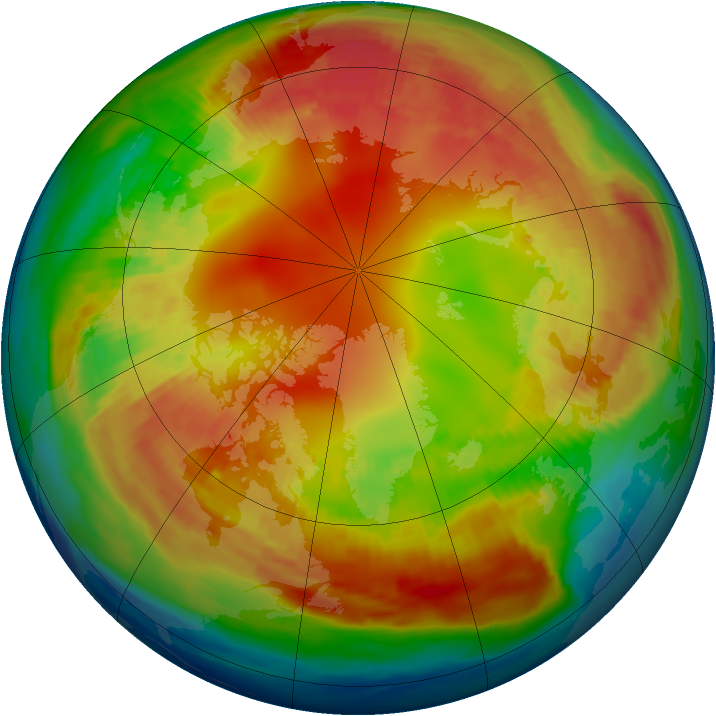 Arctic ozone map for 07 February 1985